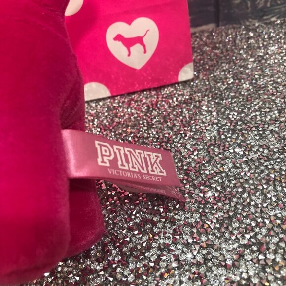 PINK Victoria's Secret Pink Velour Plush Dog - Picture 4 of 4